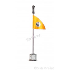 Nishan Sahib Khanda Flag Religious Punjabi: Khanda Ik Onkar Sikh symbol Handicraft Statue-Home Room Office Car Dashboard Decor Gift Item Dashboard Accessories Large 14 Inch 