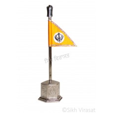 Nishan Sahib Khanda Flag Religious Punjabi: Khanda Ik Onkar Sikh symbol Handicraft Statue-Home Room Office Car Dashboard Decor Gift Item Dashboard Accessories Small 5 Inch 