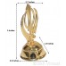 Khanda Religious Khanda Steel Model Color Golden Statue-Home Room Office Car Dashboard Decor Gift Item Dashboard Accessories Small Size 5 Inches  