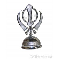 Khanda Religious Khanda Steel Model Color Silver Statue-Home Room Office Car Dashboard Decor Gift Item Dashboard Accessories Small Large 