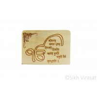 Ek(Ik) Onkar Mul Mantra Wooden Model Color Light Brown Statue-Home Room Office Car Dashboard Decor Gift Item Dashboard Accessories Small Size 4 Inches  