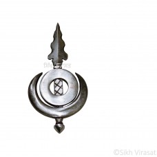 Chand Chakar Nagni Teer Dumala Or Dumalla Shastar Iron (Punjabi: Sarabloh) Color Silver Size Small 