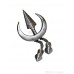 Dumalla Traditional Stunning Dumala Or Dumalla Shastar Iron (Punjabi: Sarabloh) Chand Tora Teer Brooch Pin Color Sarabloh Sikh 4.5 Inch