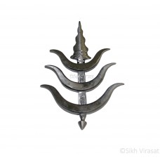 Ashtbhuja Nagni Teer Dumala Or Dumalla Shastar Iron (Punjabi: Sarabloh) Color Silver Size 5 Inches