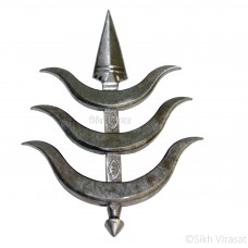 Ashtbhuja Teer Dumala Or Dumalla Shastar Iron (Punjabi: Sarabloh) Color Silver Size 4.5 Inches