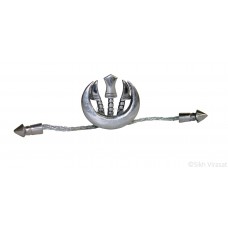 Dumalla Traditional Stunning Stainless Steel Sikh Chand Khanda Bagan Tora Pin Color Silver Size 4.5 Inches 