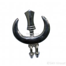 Traditional Stunning Stainless Steel Dumalla Sikh Chand Khanda Nickle Pin for Singh's Dumala, Pagri, Pug, Patka, Coats, Jackets Color Silver Size 2.5 Inches 