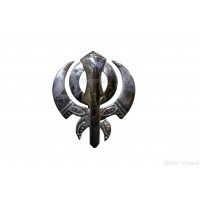 Dumalla Traditional Stunning Stainless Steel Sikh Small Khanda Pin Color Silver Size 2.5 Inches 
