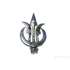Dumalla Traditional Stunning Stainless Steel Sikh Small Chand Bagan Pin Color Silver Size 3.5 Inches 