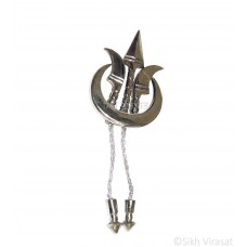 Dumalla Traditional Stunning Stainless Steel Sikh Small Chand Bagan Tora Pin Color Silver Size 6 Inches 