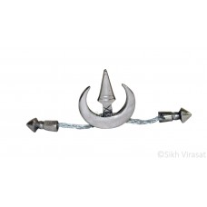 Stunning Stainless Steel Dumalla Traditional Sikh Chand Teer Tora Color Silver Size 3.9 Inches 