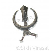 Traditional Stunning Stainless Steel Dumalla Sikh Chand Khanda Nickle Pin for Singh's Dumala, Pagri, Pug, Patka, Coats, Jackets Color Silver Size Small, Large 